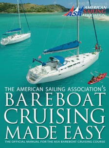 Cover of a book titled "Bareboat Cruising Made Easy" with two sailboats on turquoise water and a small island in the background.